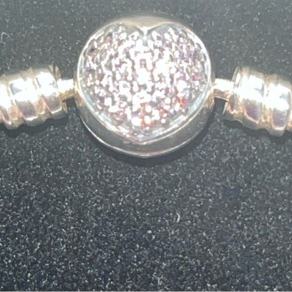 Pandora Pink CZ Love Heart Bangle ALE 925 & Limited Edition Trinket/Gift Box - Picture 1 of 6